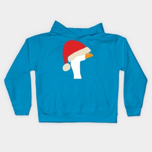 Abstract Portrait Gaming Goose in Stolen Christmas Santa Hat Kids Hoodie